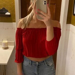 Cute off the shoulder crop top